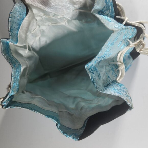 Japanese Drawstring Bag With Scenic Landscape Pattern Asian purse artsy elegant - Picture 3 of 5